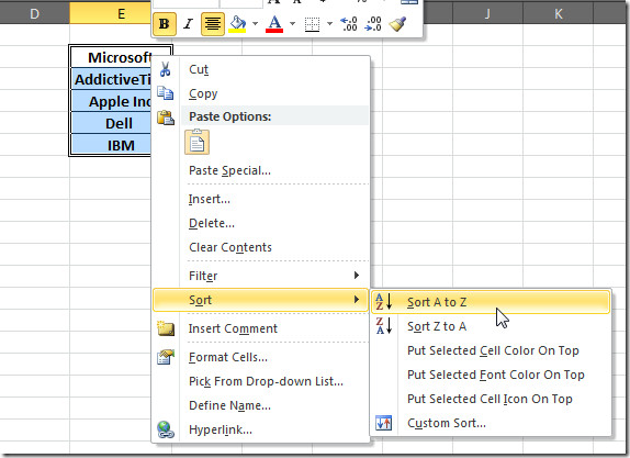 how to sort data in excel 2008 for mac